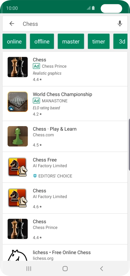 Press the required app. Press the required app.