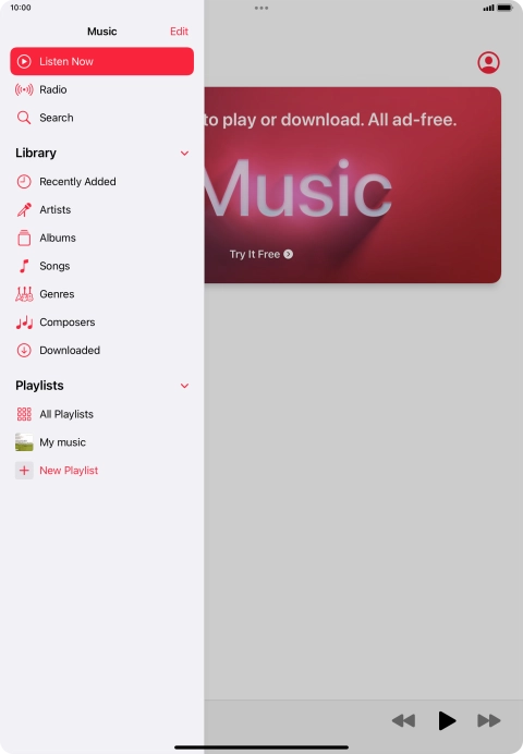 Press the required playlist.
