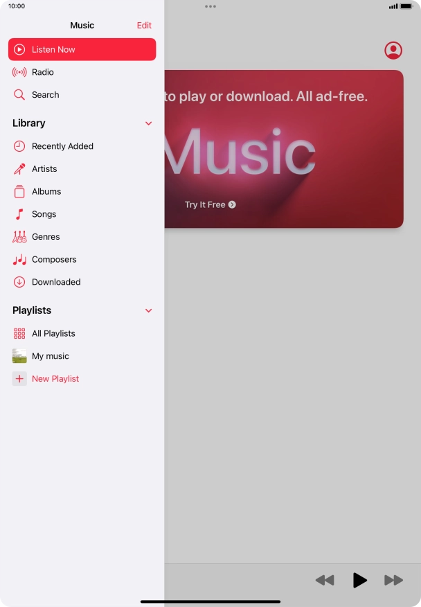 Press the required playlist.