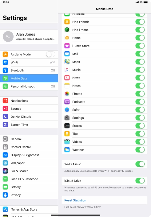 Press the indicator next to 