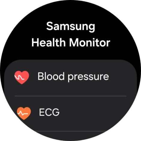 Press Blood pressure and follow the instructions on the screen to measure your blood pressure. Press Blood pressure and follow the instructions on the screen to measure your blood pressure.