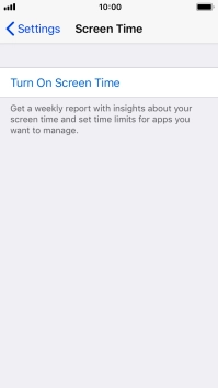 Press Turn On Screen Time.