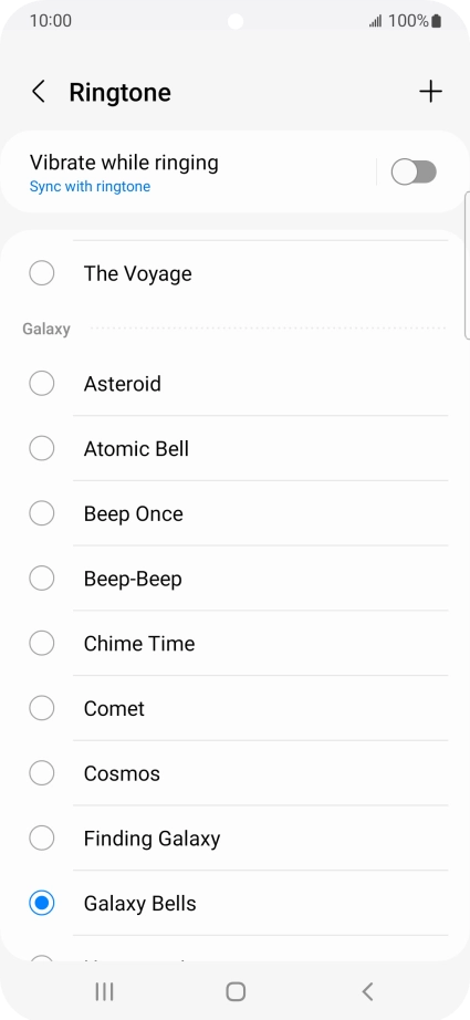 Press the add ring tone icon.