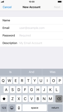 Press Email and key in your email address.