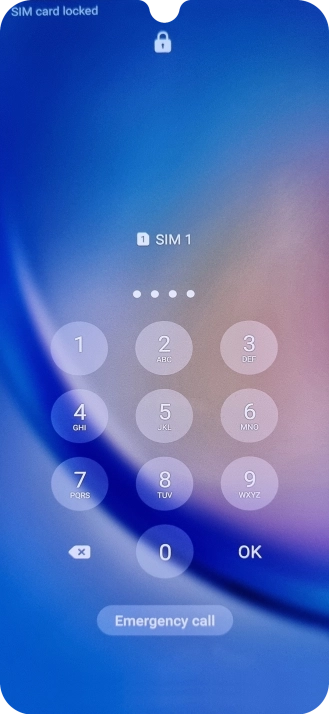 If your SIM is locked, key in your PIN and press OK.