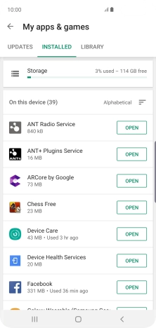 Press the required app. Press the required app.