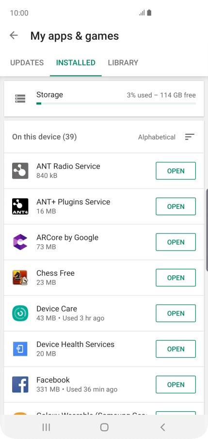 Press the required app. Press the required app.