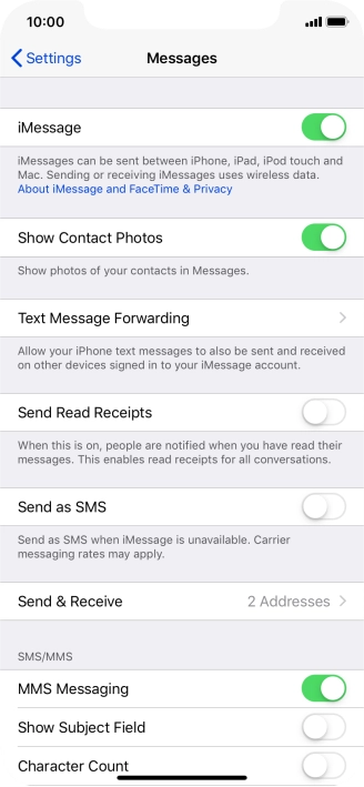 Press the indicator next to 