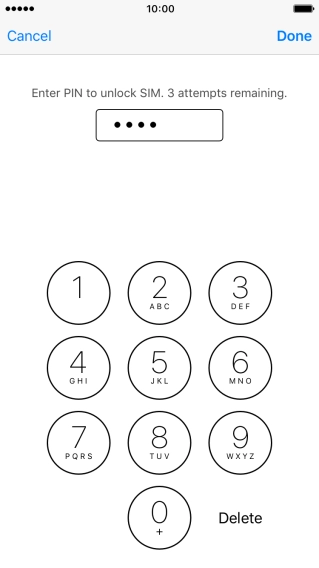 Key in your PIN and press Done.