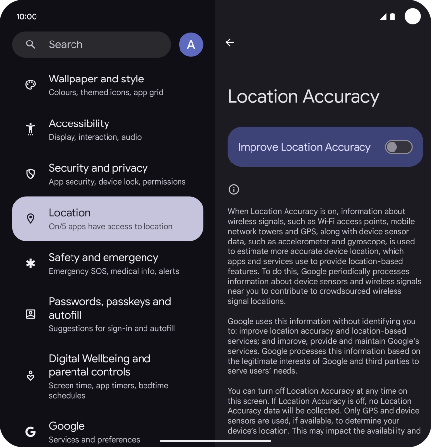 If you press the indicator next to 