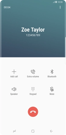 Press the end call icon.