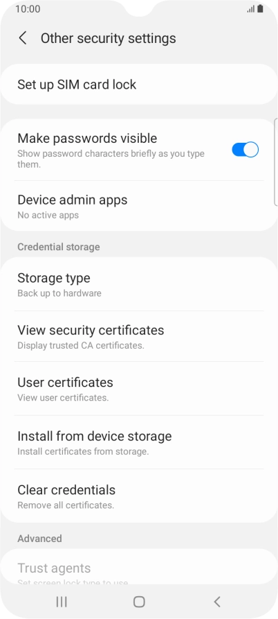 Press Set up SIM card lock.