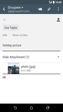 Press the send icon when you've finished your email message.