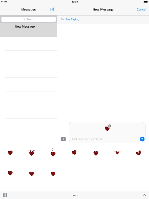 Press the send icon when you've finished your iMessage. Press the send icon when you've finished your iMessage.