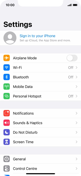 Press Sign in to your iPhone.