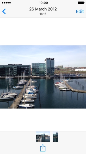 Make sure the other device is turned on and is ready to connect via AirDrop. Press the share icon.