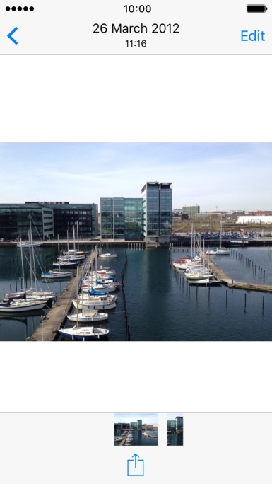 Make sure the other device is turned on and is ready to connect via AirDrop. Press the share icon.