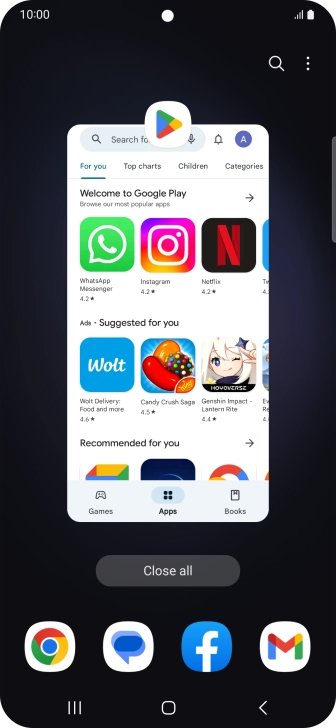 To end one running application, slide your finger upwards on the required application. To end one running application, slide your finger upwards on the required application.