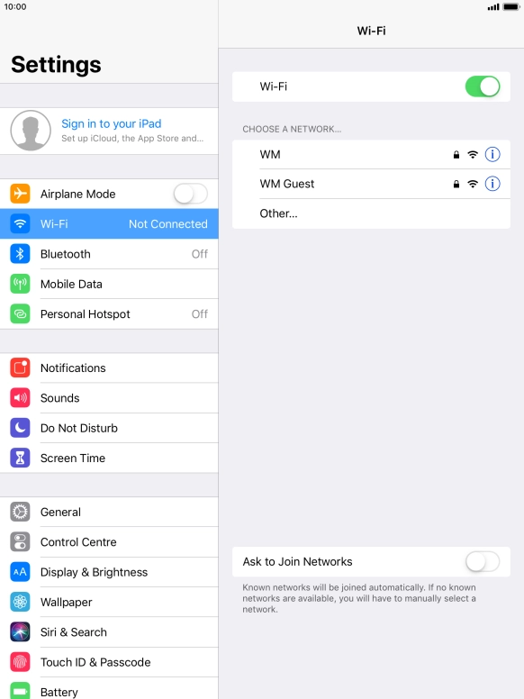 Press the required Wi-Fi network and key in the password for the Wi-Fi network. Press the required Wi-Fi network and key in the password for the Wi-Fi network.