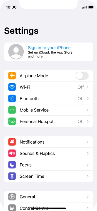 Press Sign in to your iPhone.