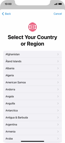 Press the required country.