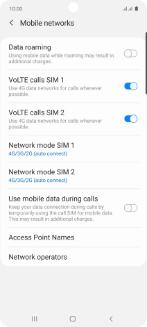 Press Network mode ‹SIM›.