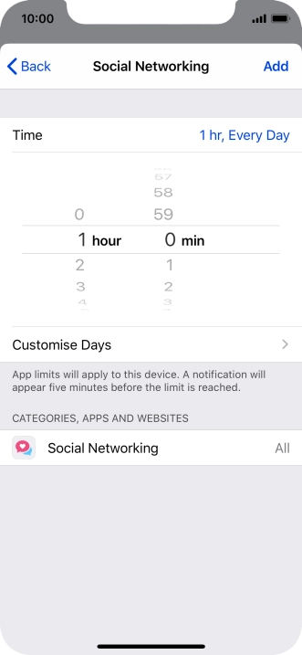 Press Customise Days.