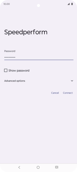 Key in the password for the Wi-Fi network and press Connect.