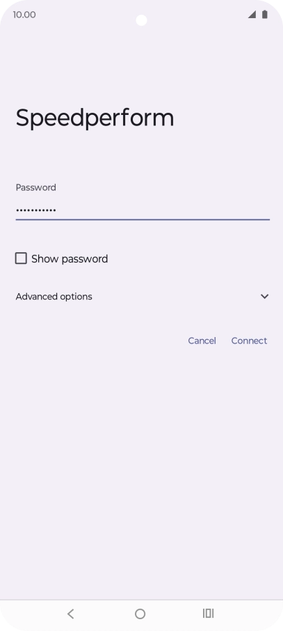 Key in the password for the Wi-Fi network and press Connect.