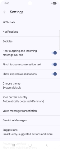 Press Gemini in Messages.