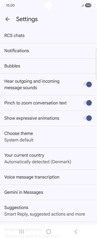 Press Gemini in Messages.