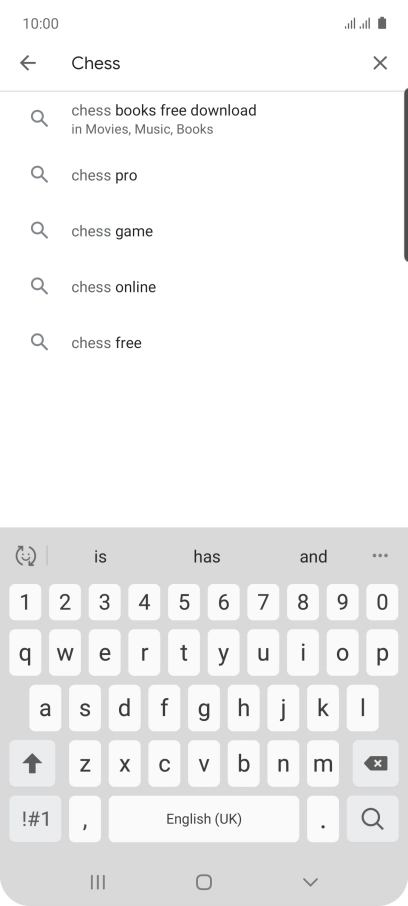 Key in the name or subject of the required app and press the search icon.