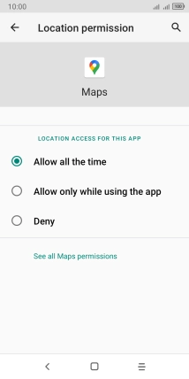 Press the required setting.