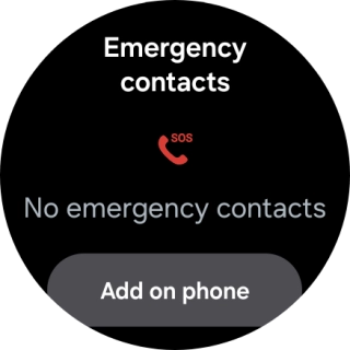 Press Add on phone and follow the instructions on your phone to set your emergency contacts. Press Add on phone and follow the instructions on your phone to set your emergency contacts.