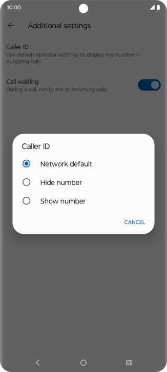 Press Show number to turn on caller identification.