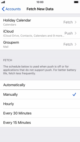 If you turn off the function, press the required setting.