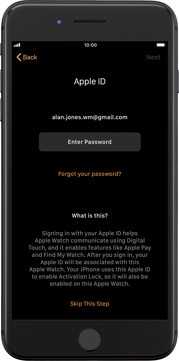 On your phone: Press Enter Password.