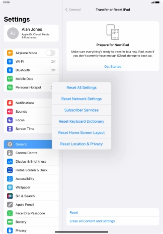 Press Reset All Settings. Press Reset All Settings.