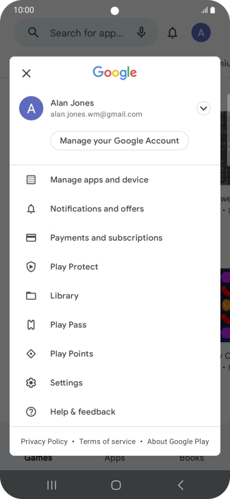 Press Manage apps and device.