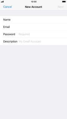 Press Password and key in the password for your email account.