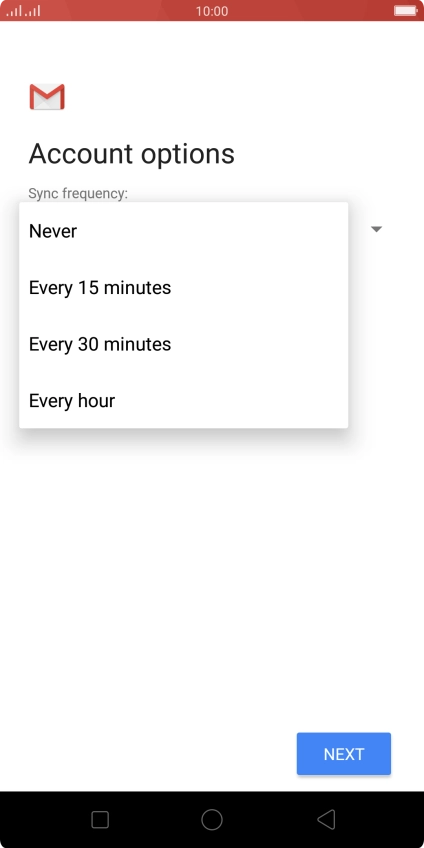 Press the required setting.