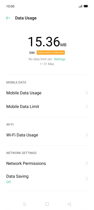 The total data usage is displayed.