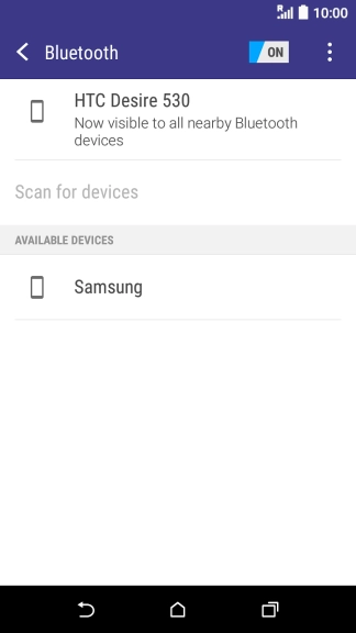 Press the required Bluetooth device and follow the instructions on the screen to pair the device with your phone.