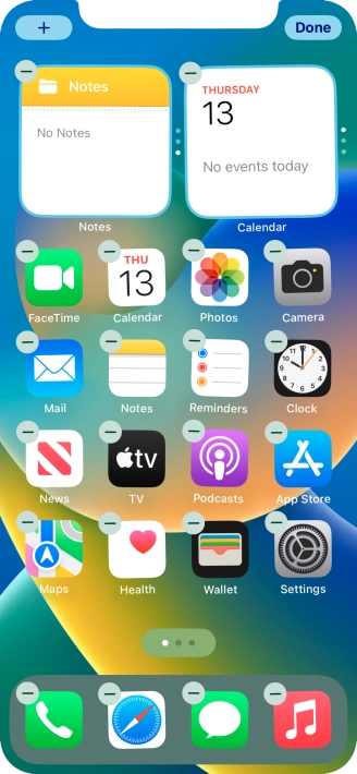 Press the home screen icon.