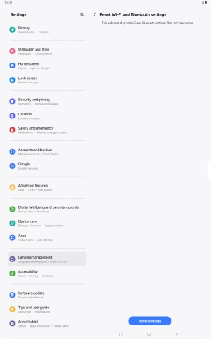 Press Reset settings.