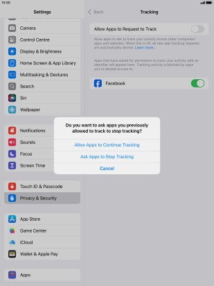 If you turn off the function, press the required setting.