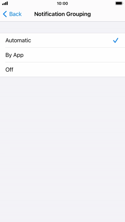 Press the required setting. Press the required setting.