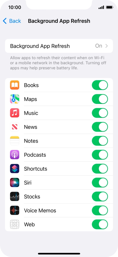 Press Background App Refresh.