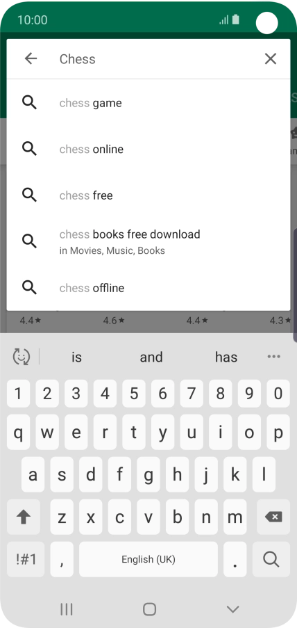 Key in the name or subject of the required app and press the search icon.