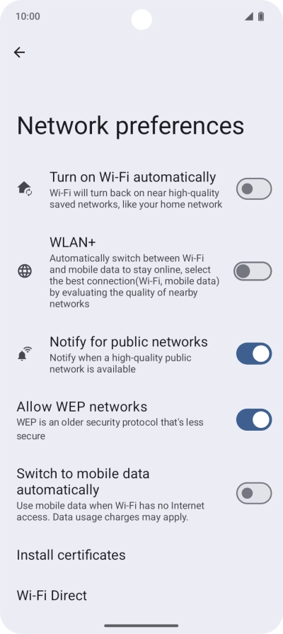 Press the indicator next to Press the indicator next to